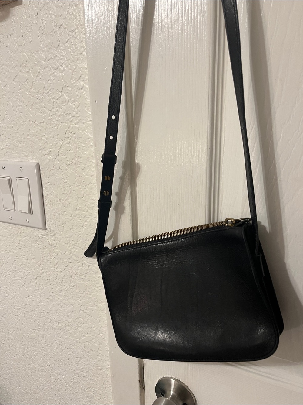 Madewell Black Leather Crossbody Bag